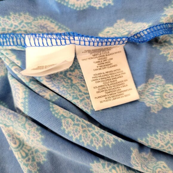 Jones New York Signature Blue Jersey Faux Wrap Dress Size Large - Picture 4 of 4